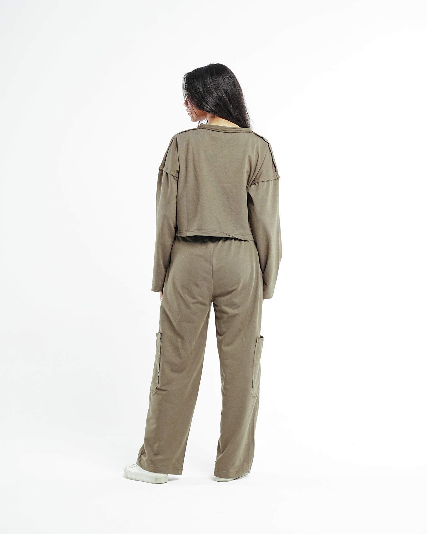 Olive Cropped Set (Tshirt Only)