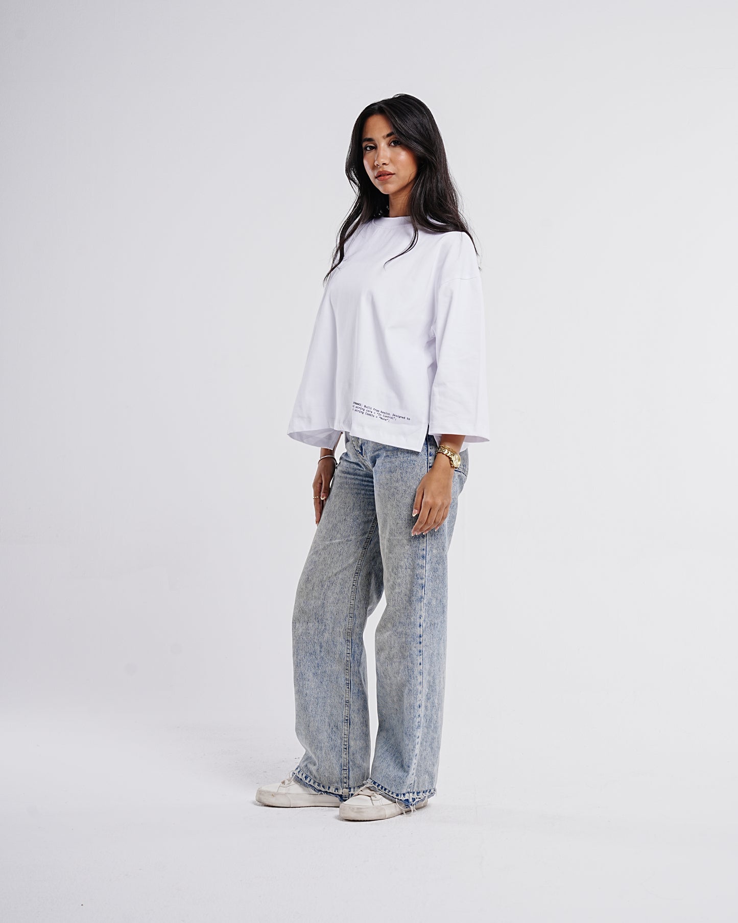 White Boxy Cropped Tshirt