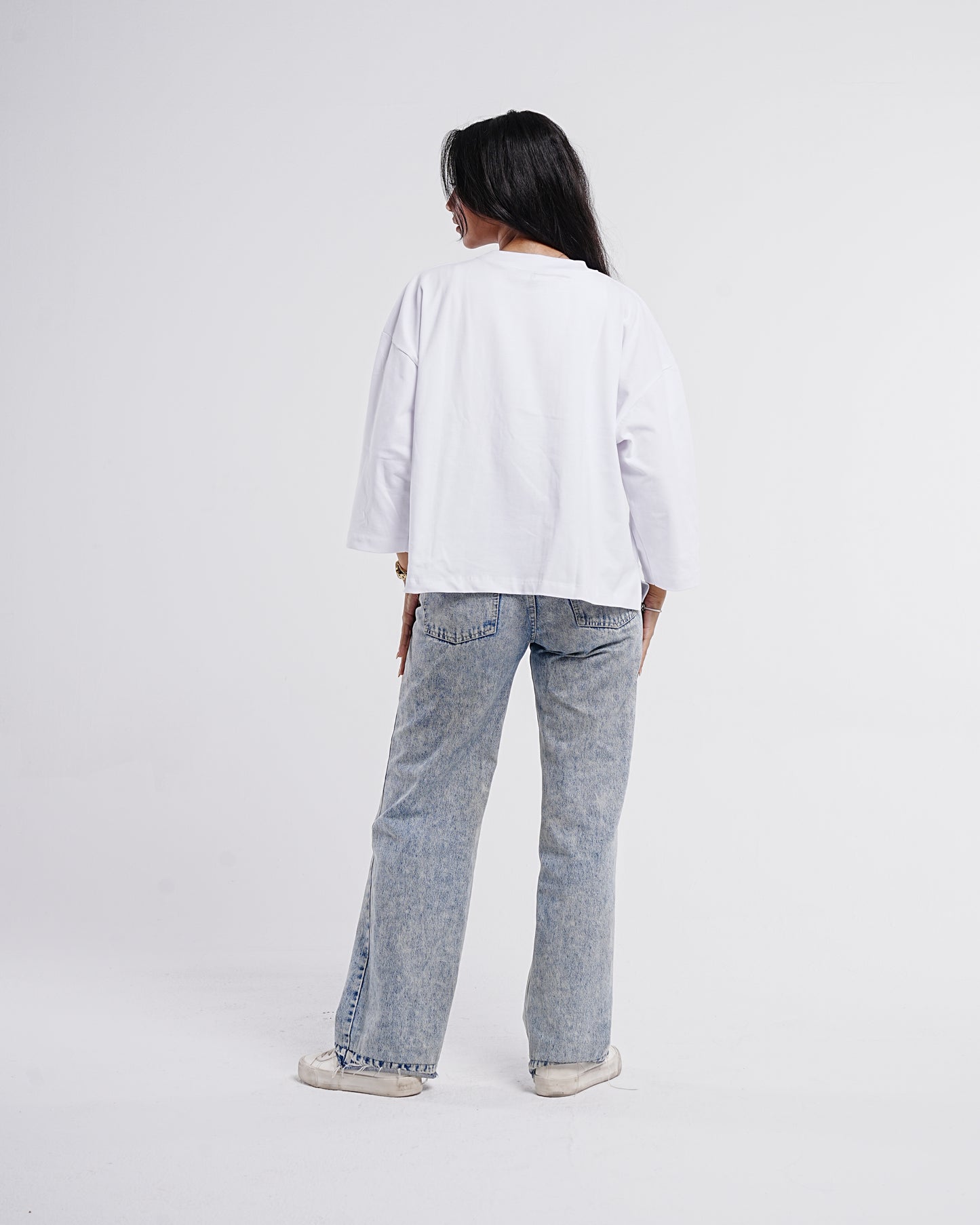 White Boxy Cropped Tshirt