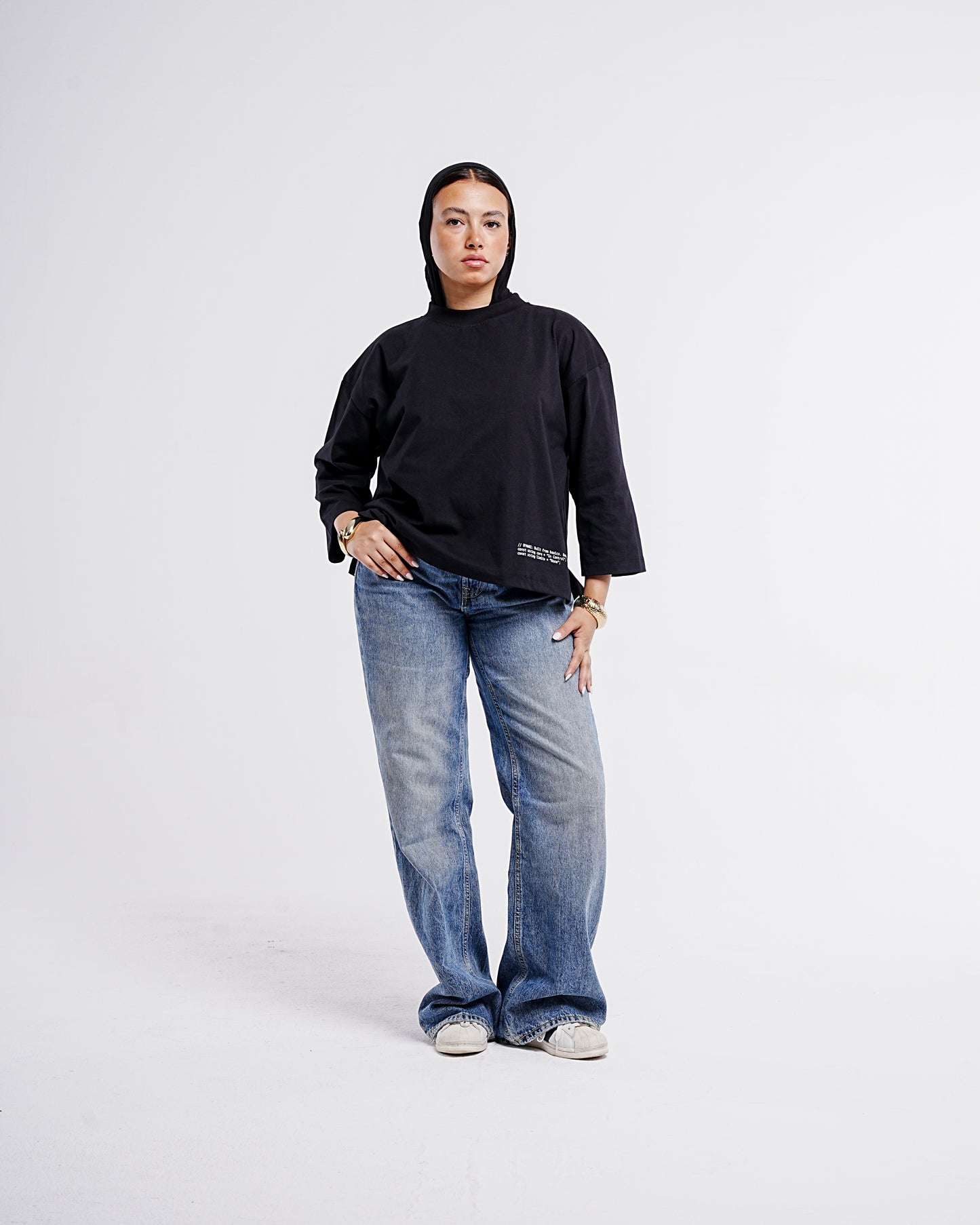 Black Boxy Cropped Tshirt