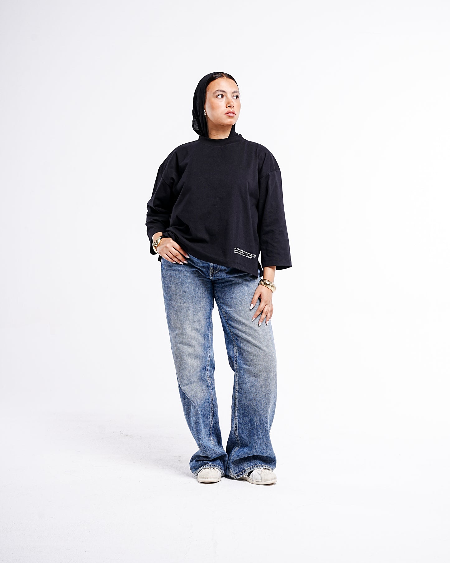 Black Boxy Cropped Tshirt