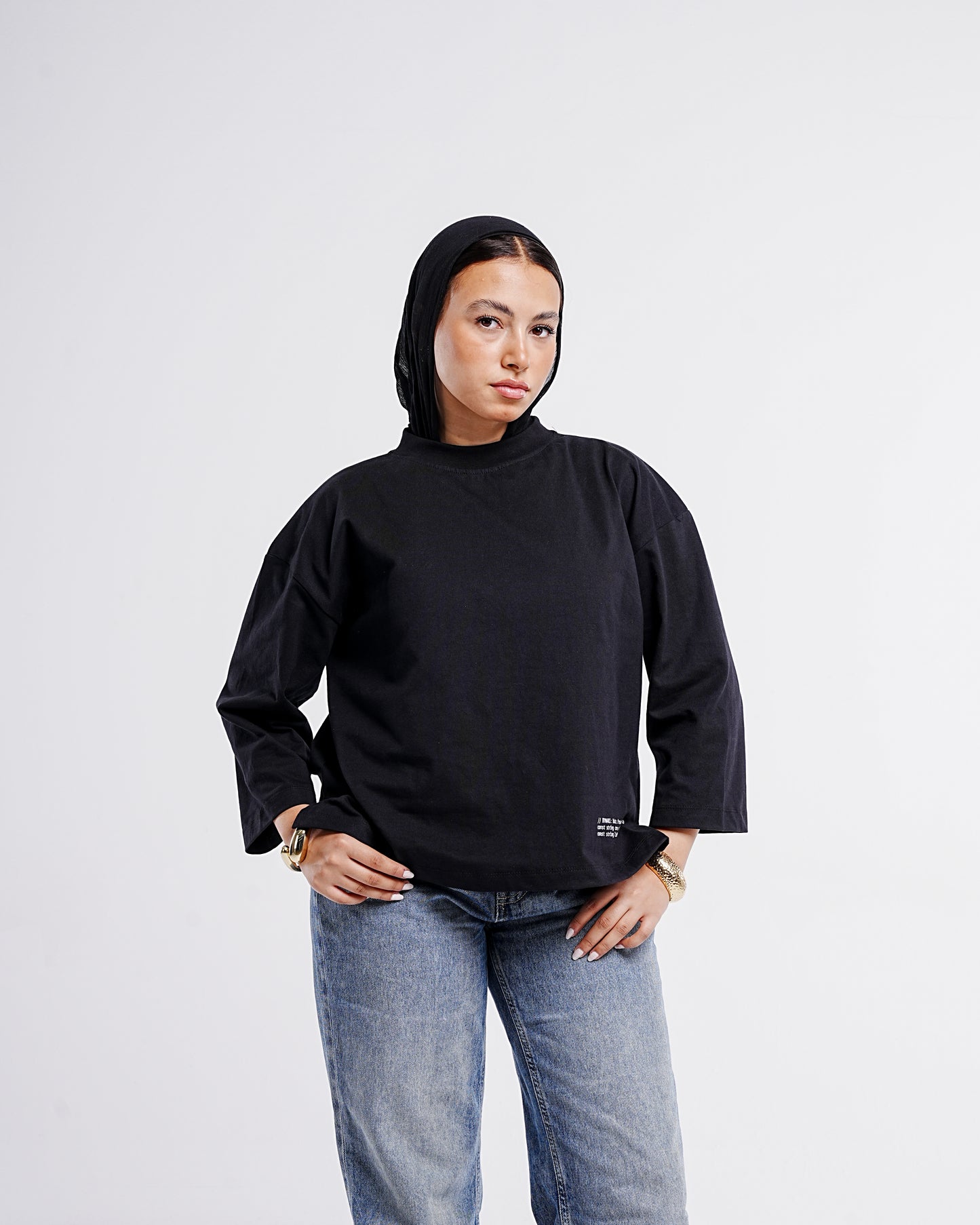 Black Boxy Cropped Tshirt