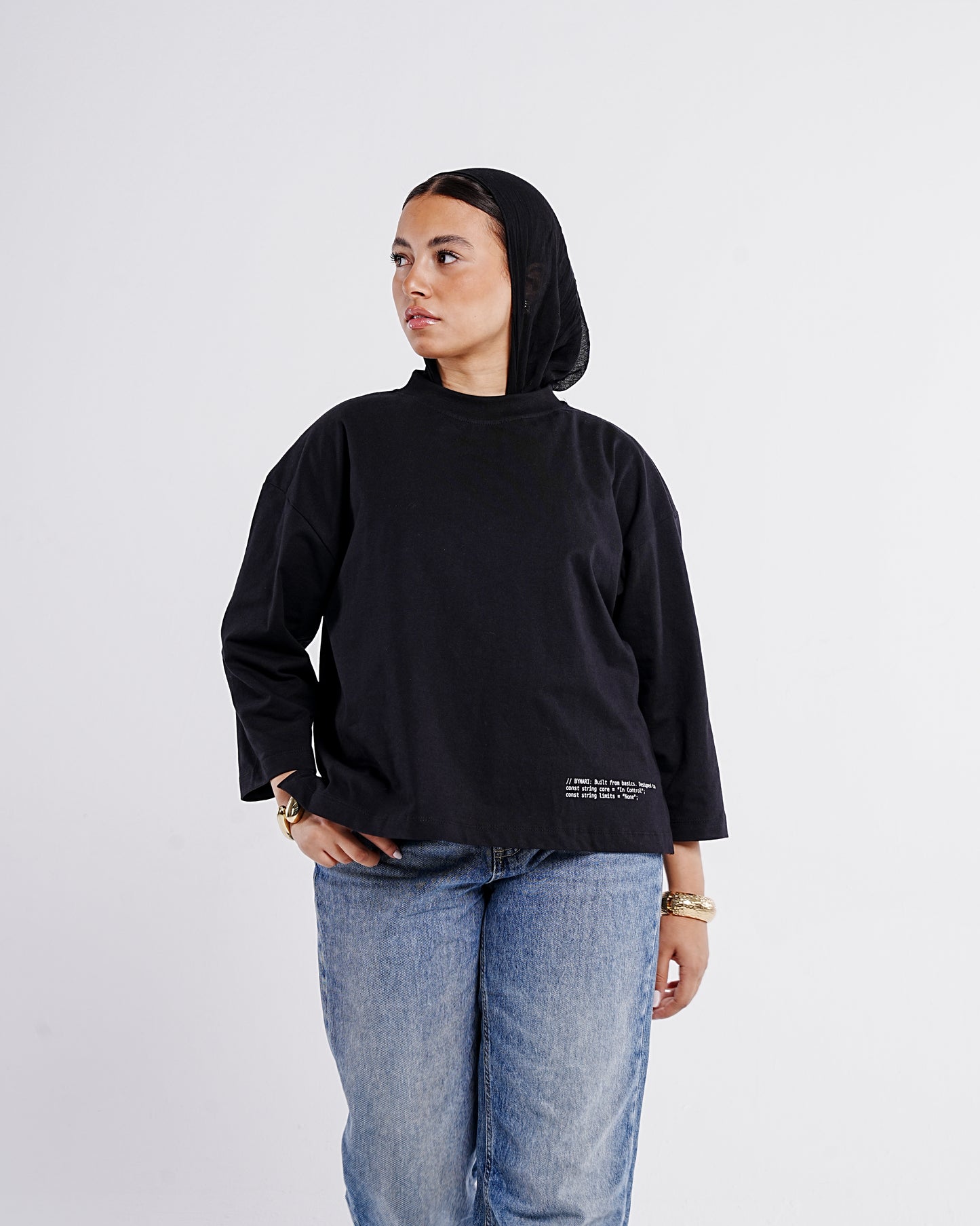 Black Boxy Cropped Tshirt