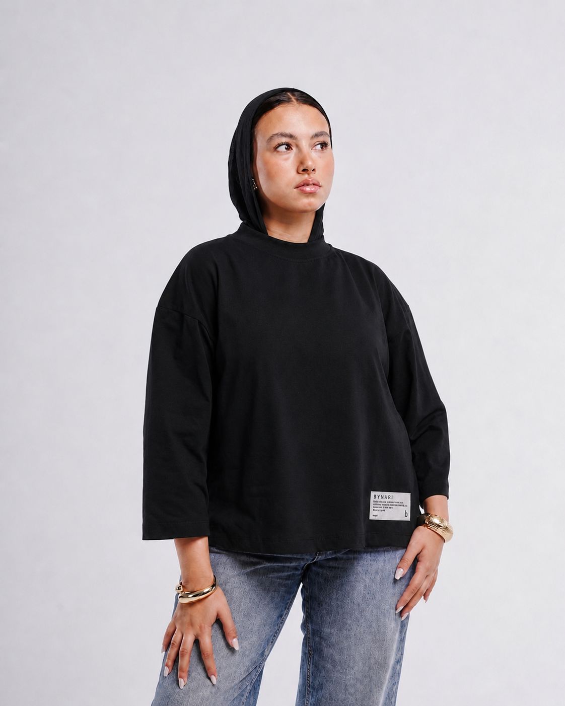 Black Boxy Cropped Tshirt