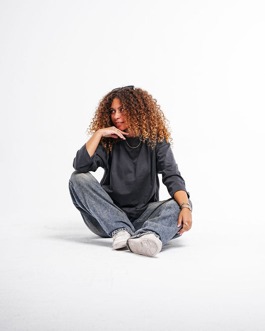 Dark Grey Boxy Cropped Tshirt