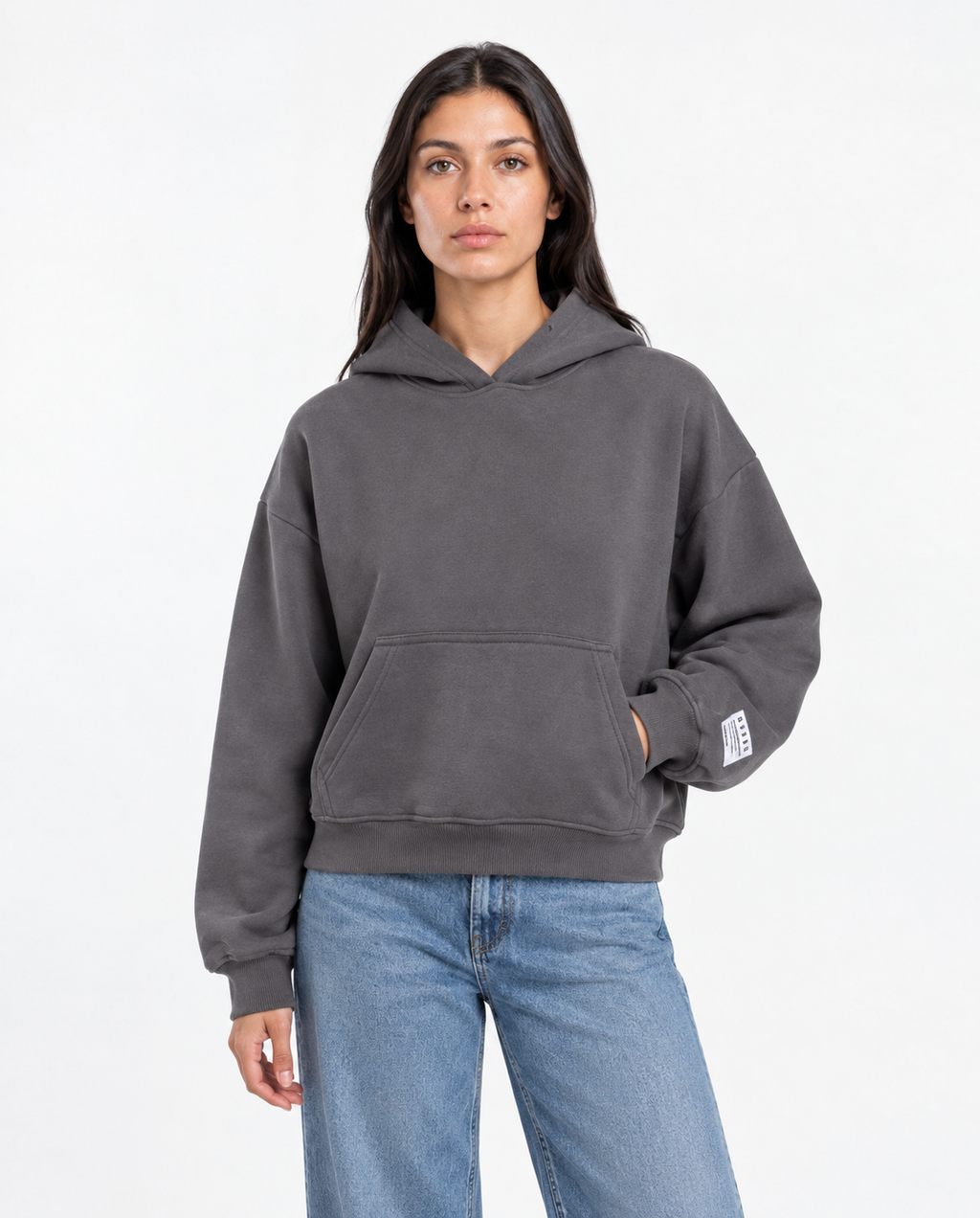 Everyday Cropped Hoodie — Grey