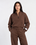 Half-Zip Sweatshirt — Brown