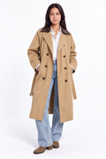 Leather Collar Trench — Camel