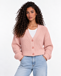 Chunky Knit Cardigan — Rose