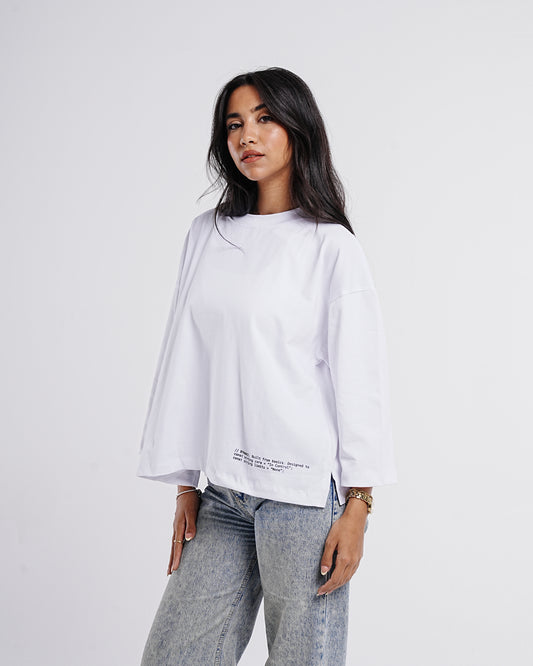 White Boxy Cropped Tshirt