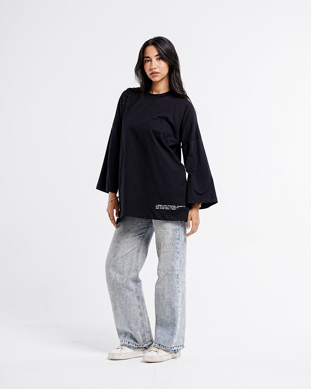 Relaxed Oversized Tee — Black