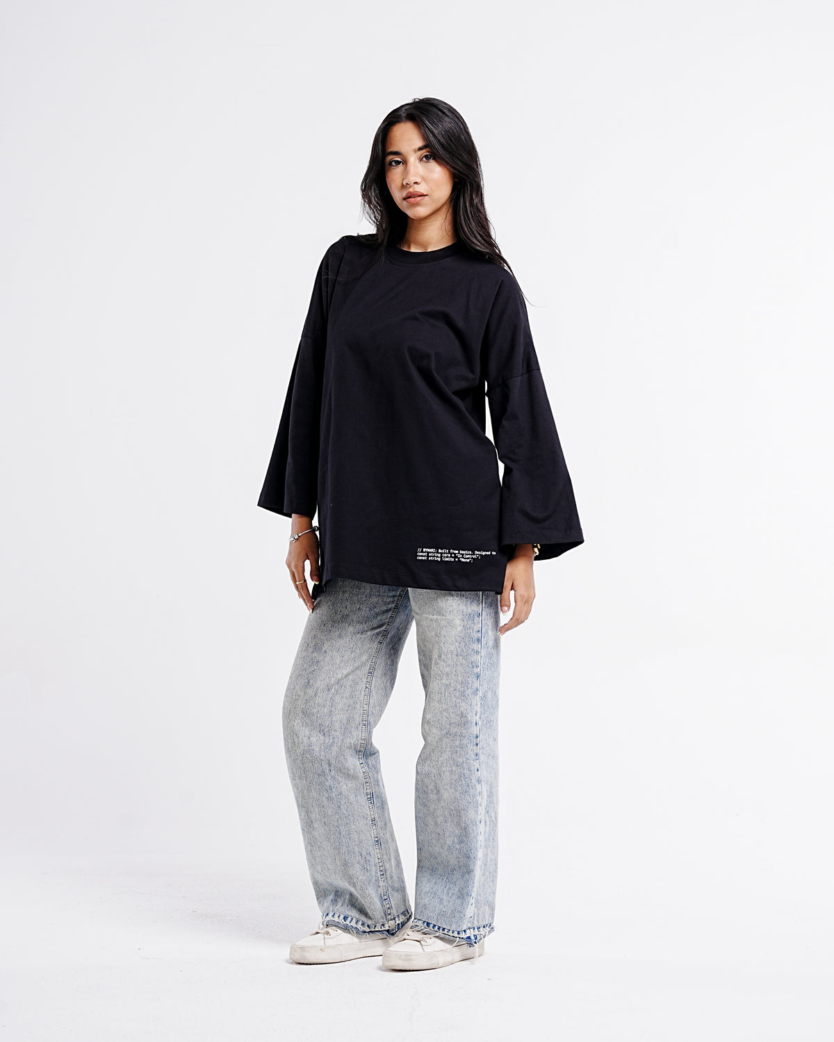 Relaxed Oversized Tee — Black