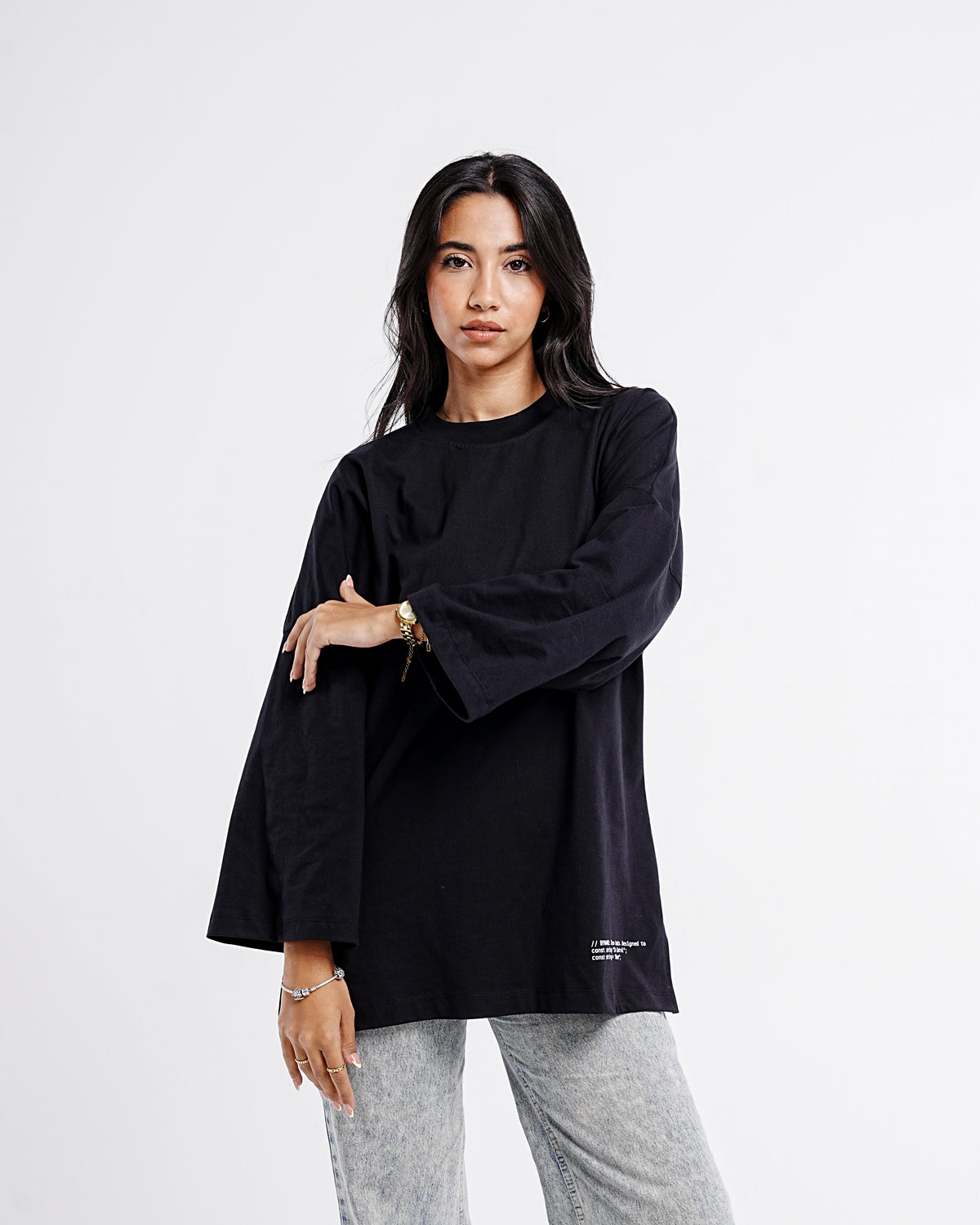 Relaxed Oversized Tee — Black
