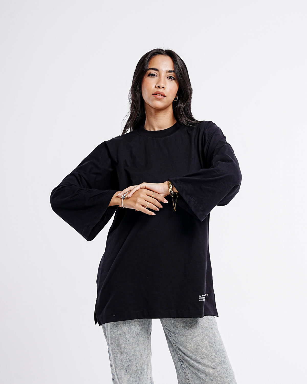 Relaxed Oversized Tee — Black