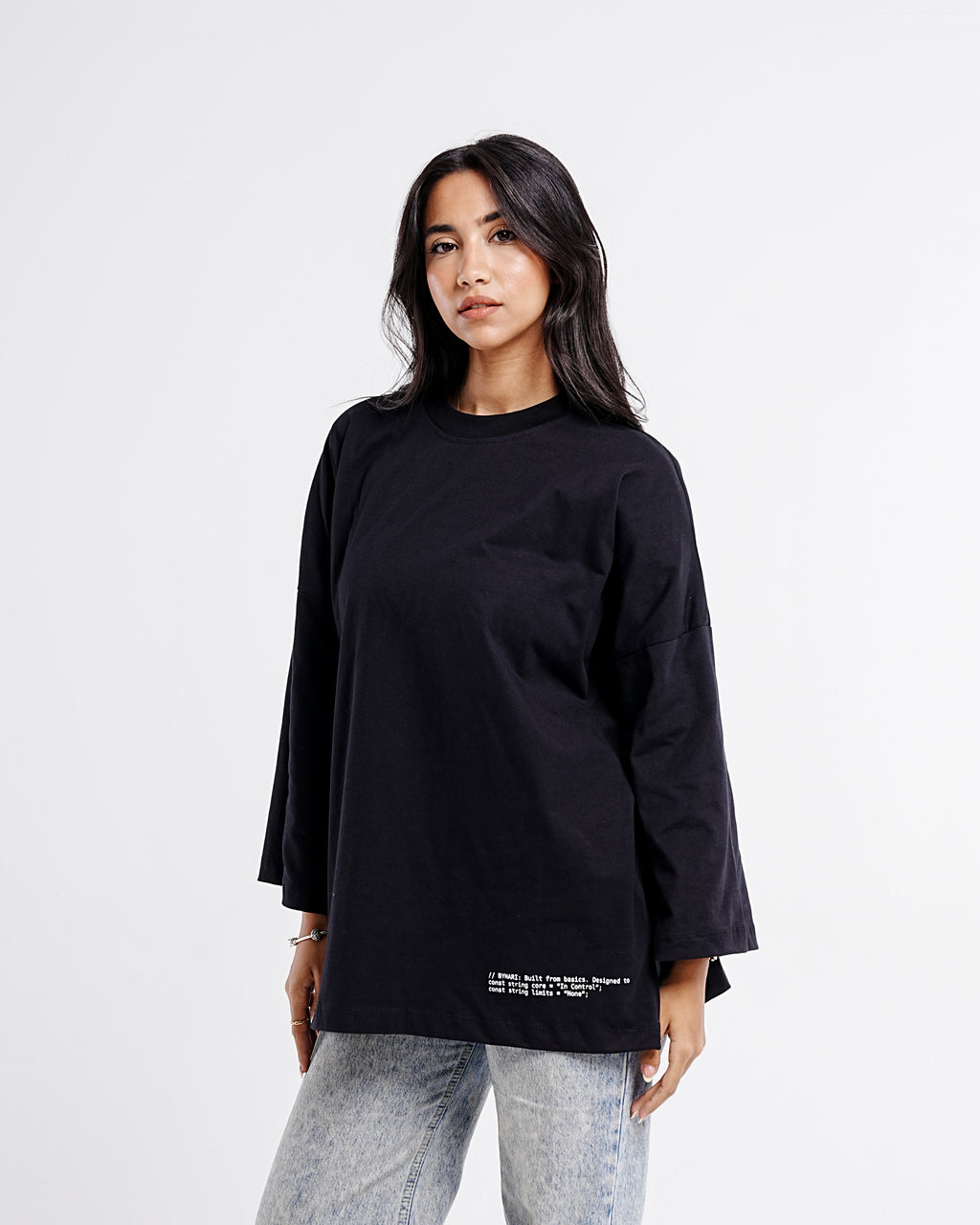 Relaxed Oversized Tee — Black
