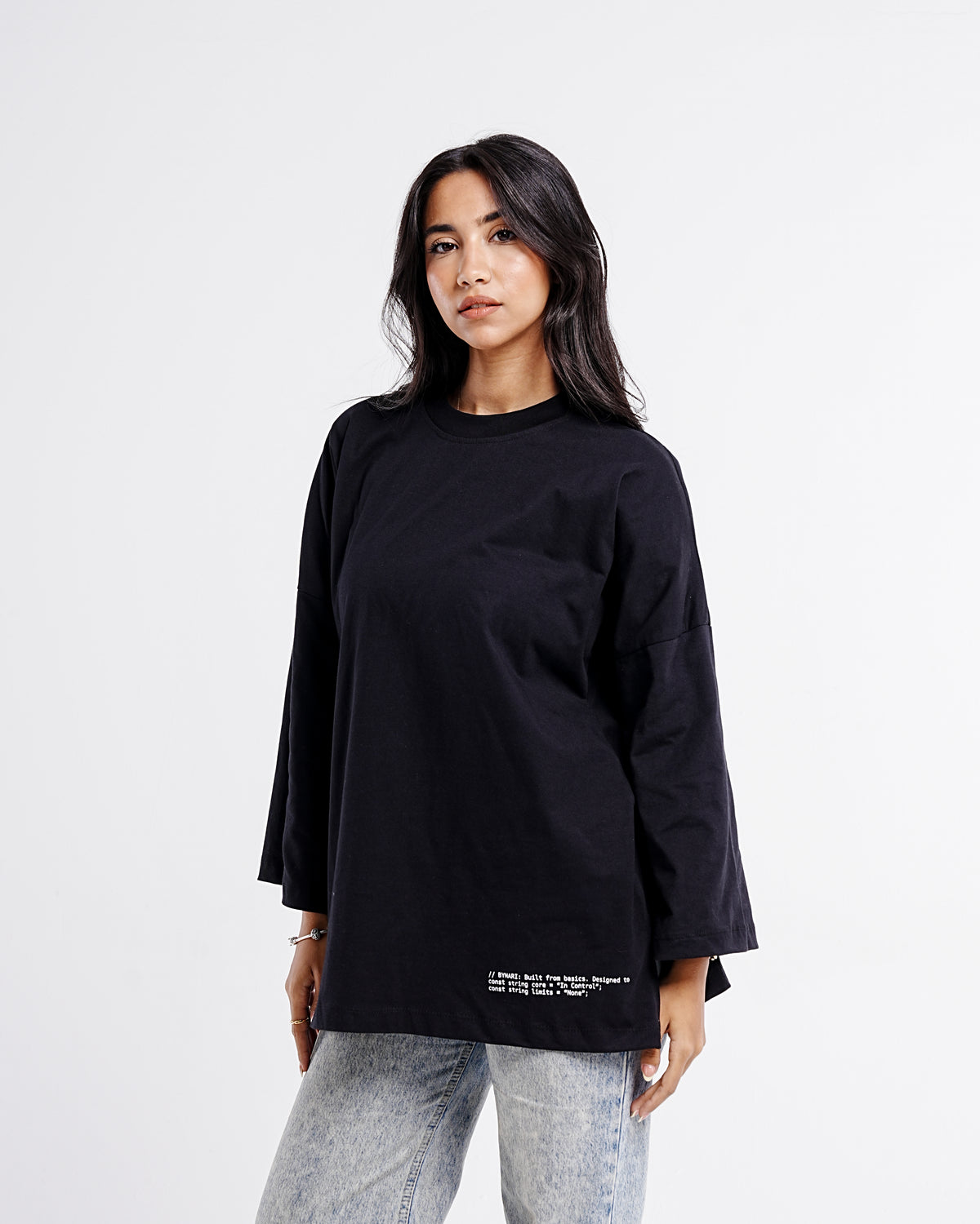 Relaxed Oversized Tee — Black