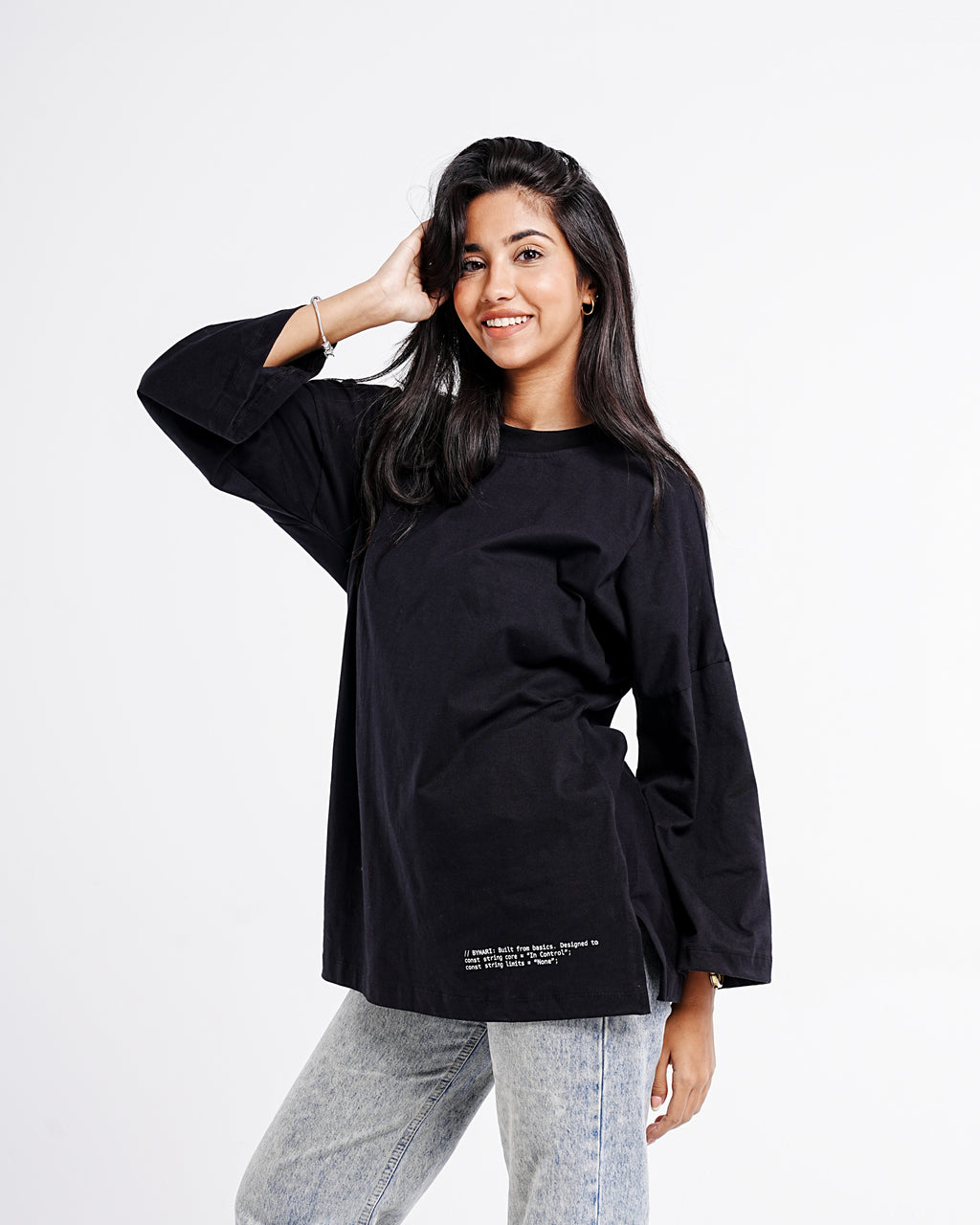 Relaxed Oversized Tee — Black