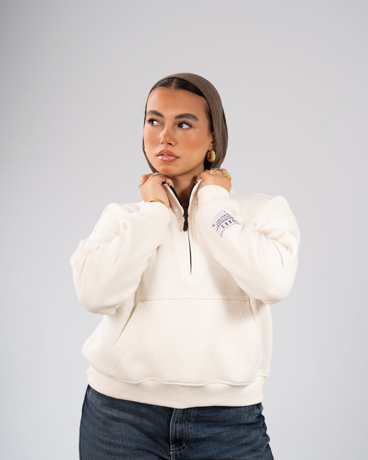 Half-Zip Sweatshirt — Off-White