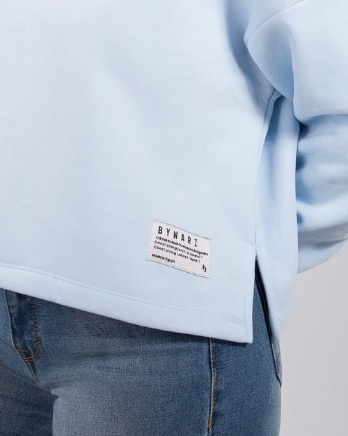 Boxy Cropped Crewneck — Blue