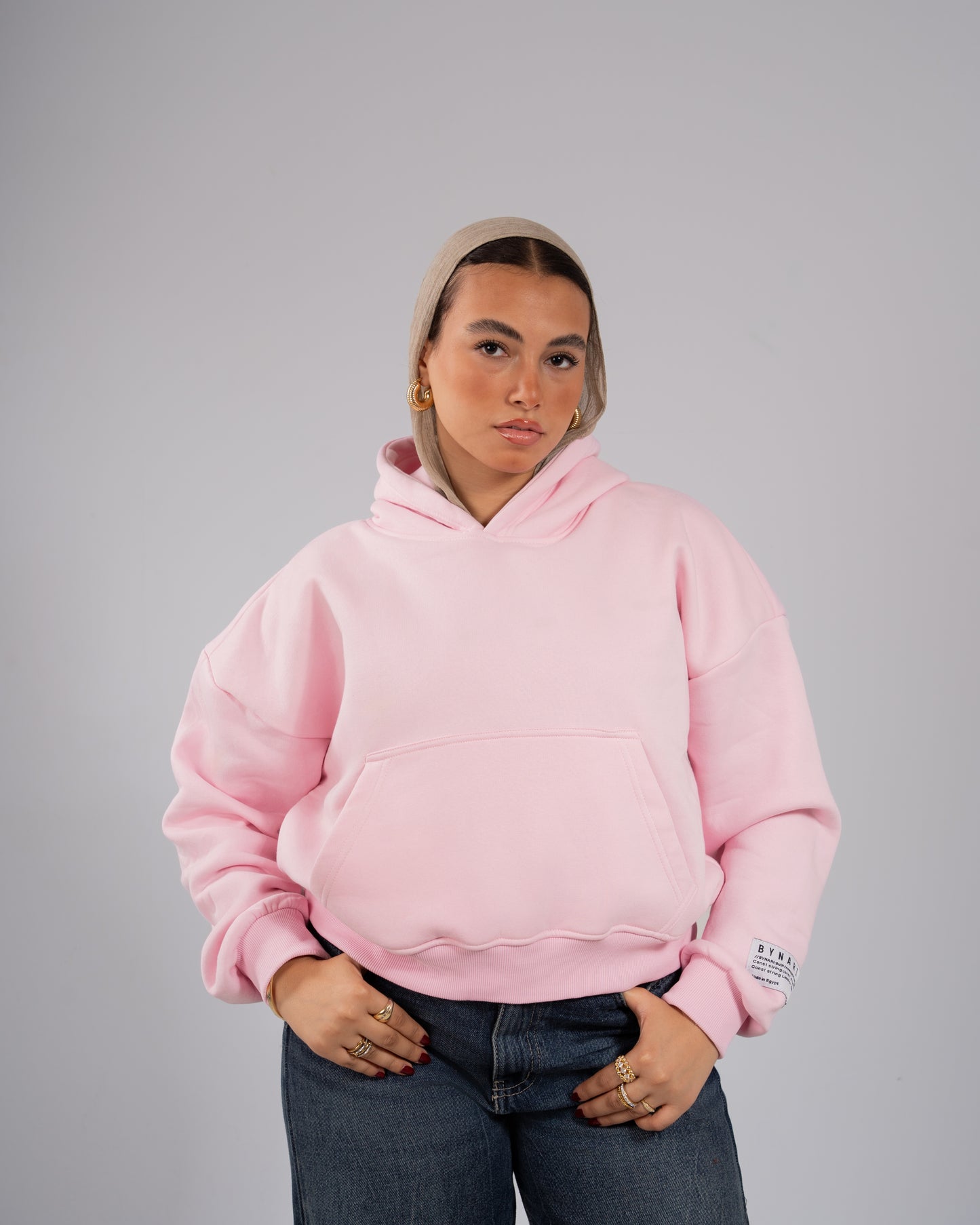 The Everyday Cropped Hoodie - Pink