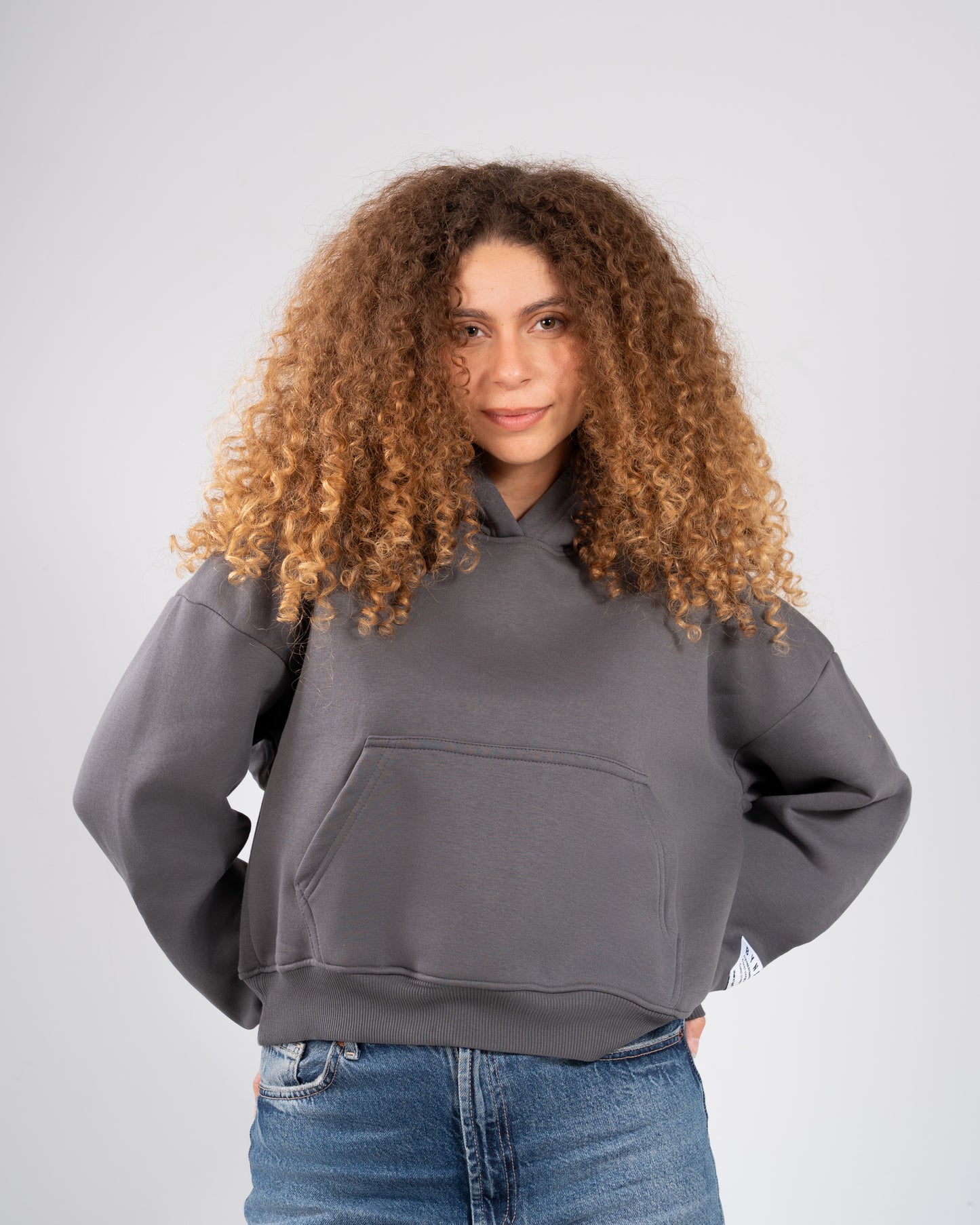 The Everyday Cropped Hoodie - Grey