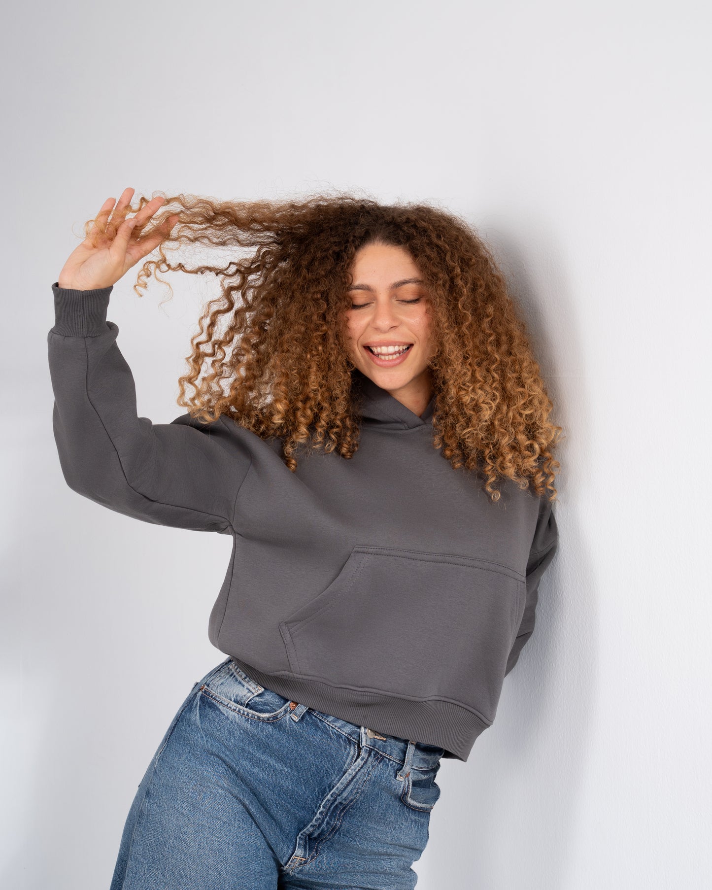 The Everyday Cropped Hoodie - Grey