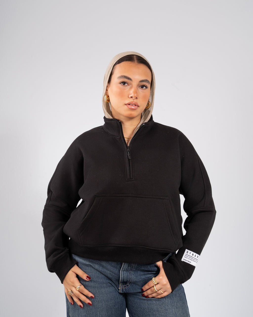 Half-Zip Sweatshirt — Black