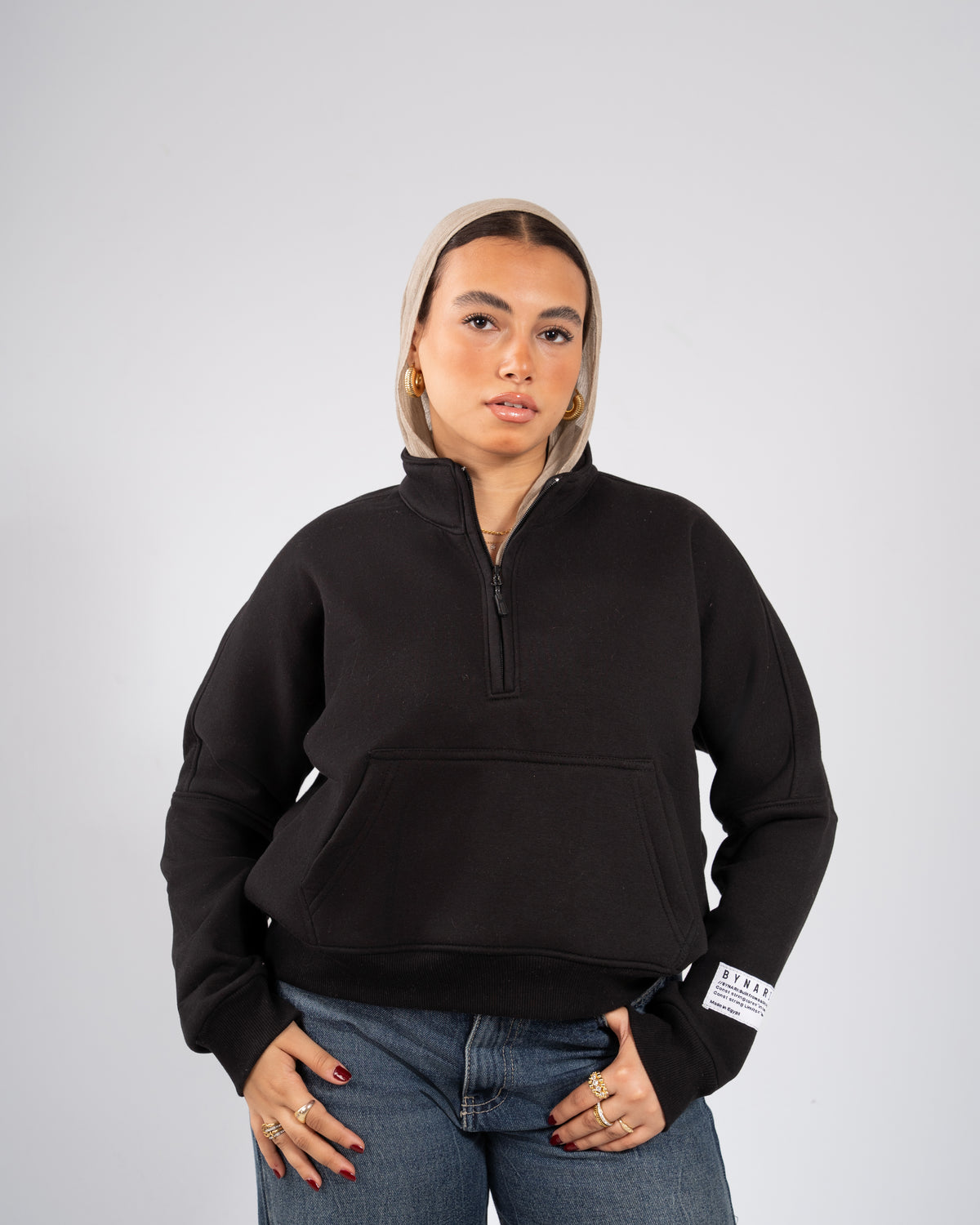 Half-Zip Sweatshirt — Black