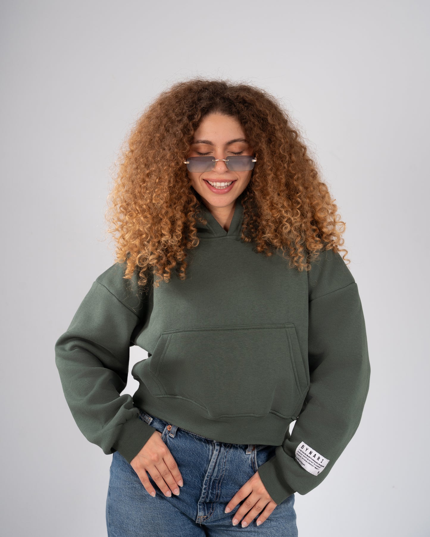 The Everyday Cropped Hoodie - Olive