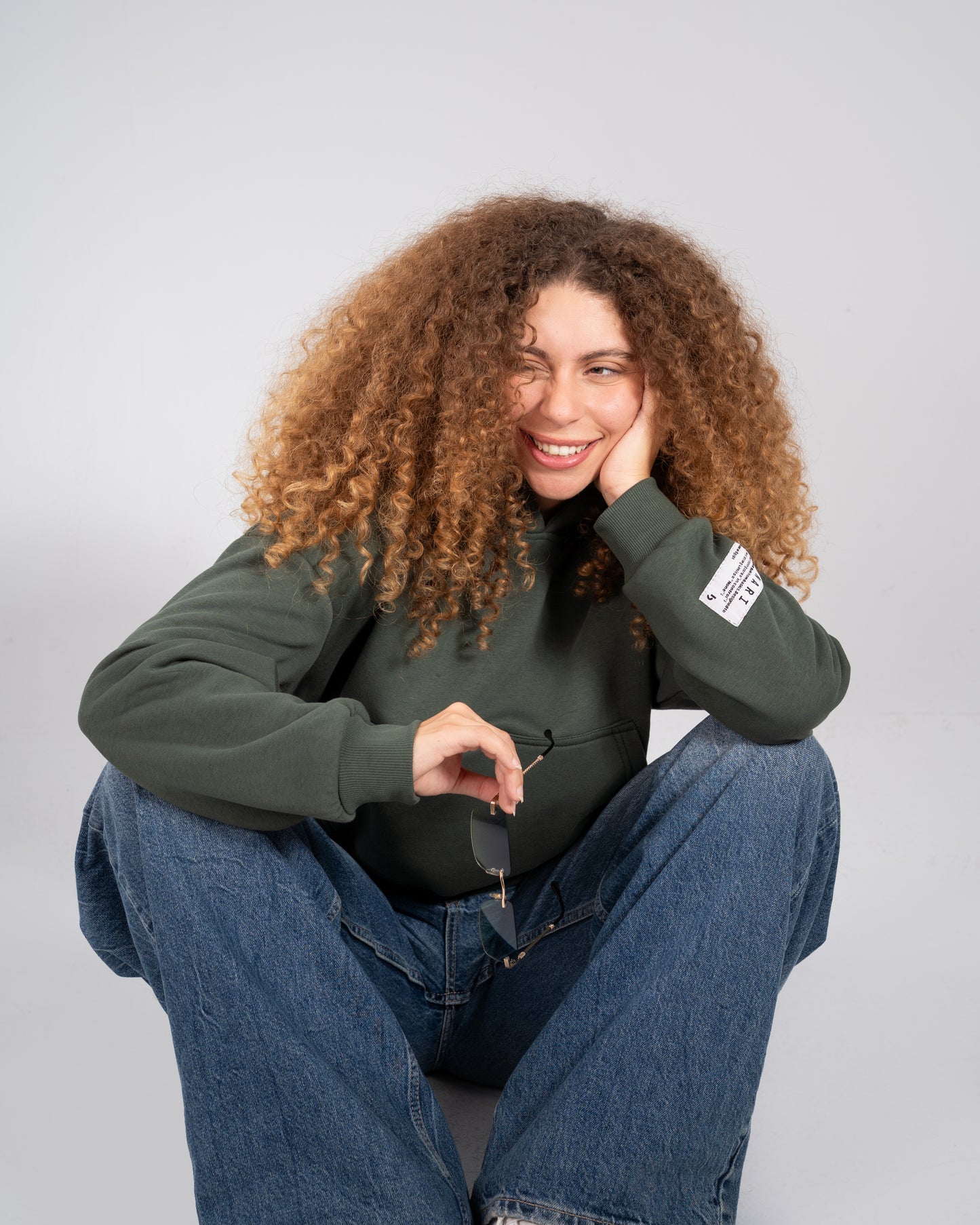 The Everyday Cropped Hoodie - Olive