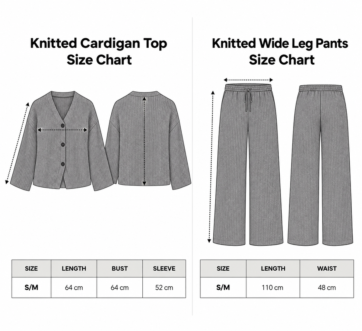 Rib Knit Set — Grey