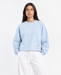 Boxy Cropped Crewneck — Blue