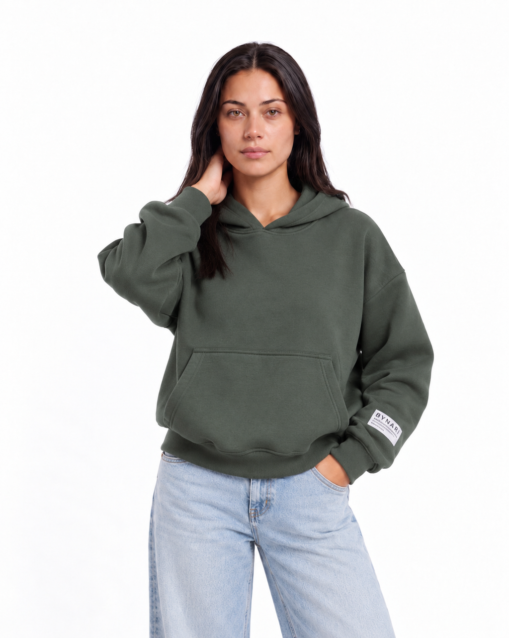Everyday Cropped Hoodie — Olive