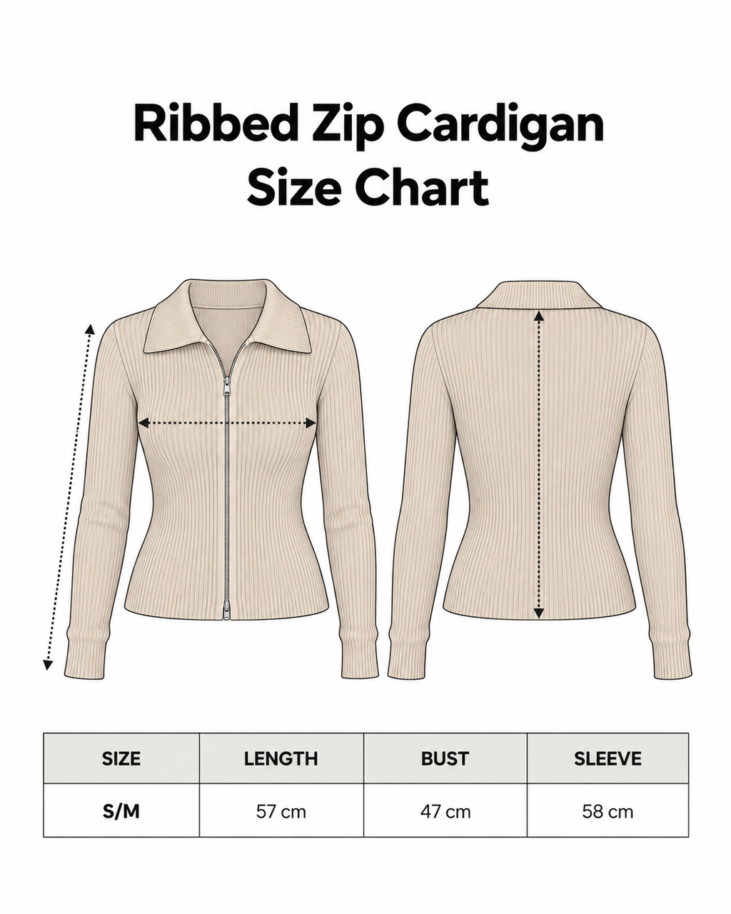 Two-Way Zip Rib Cardigan — Grey