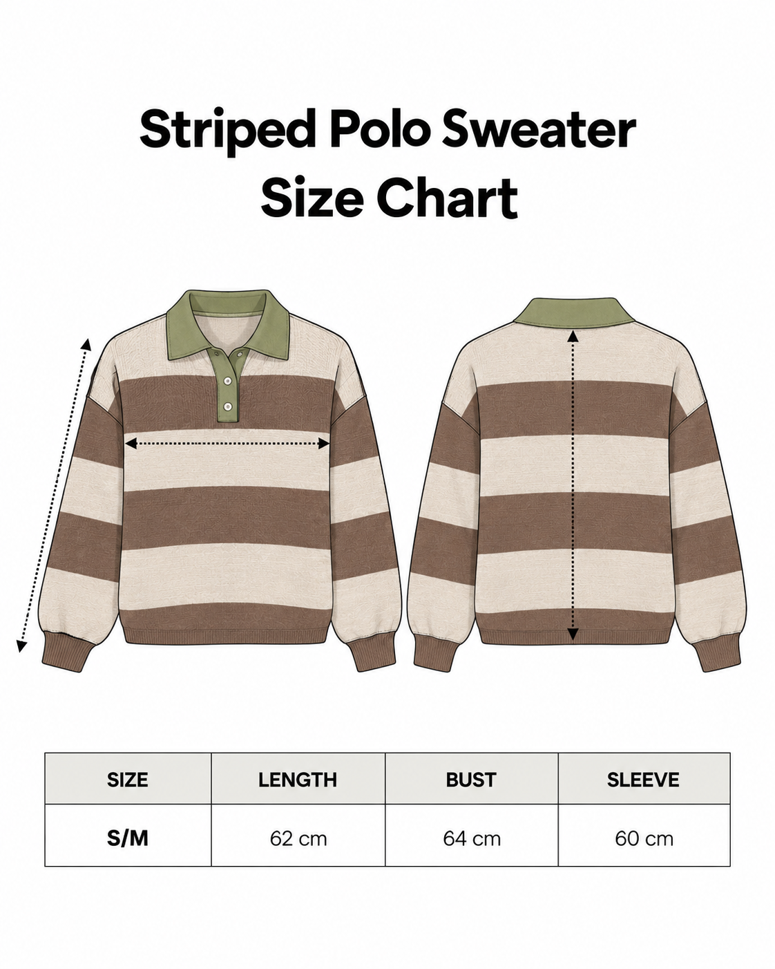 Varsity Stripe Polo — Mocha (Oversized)