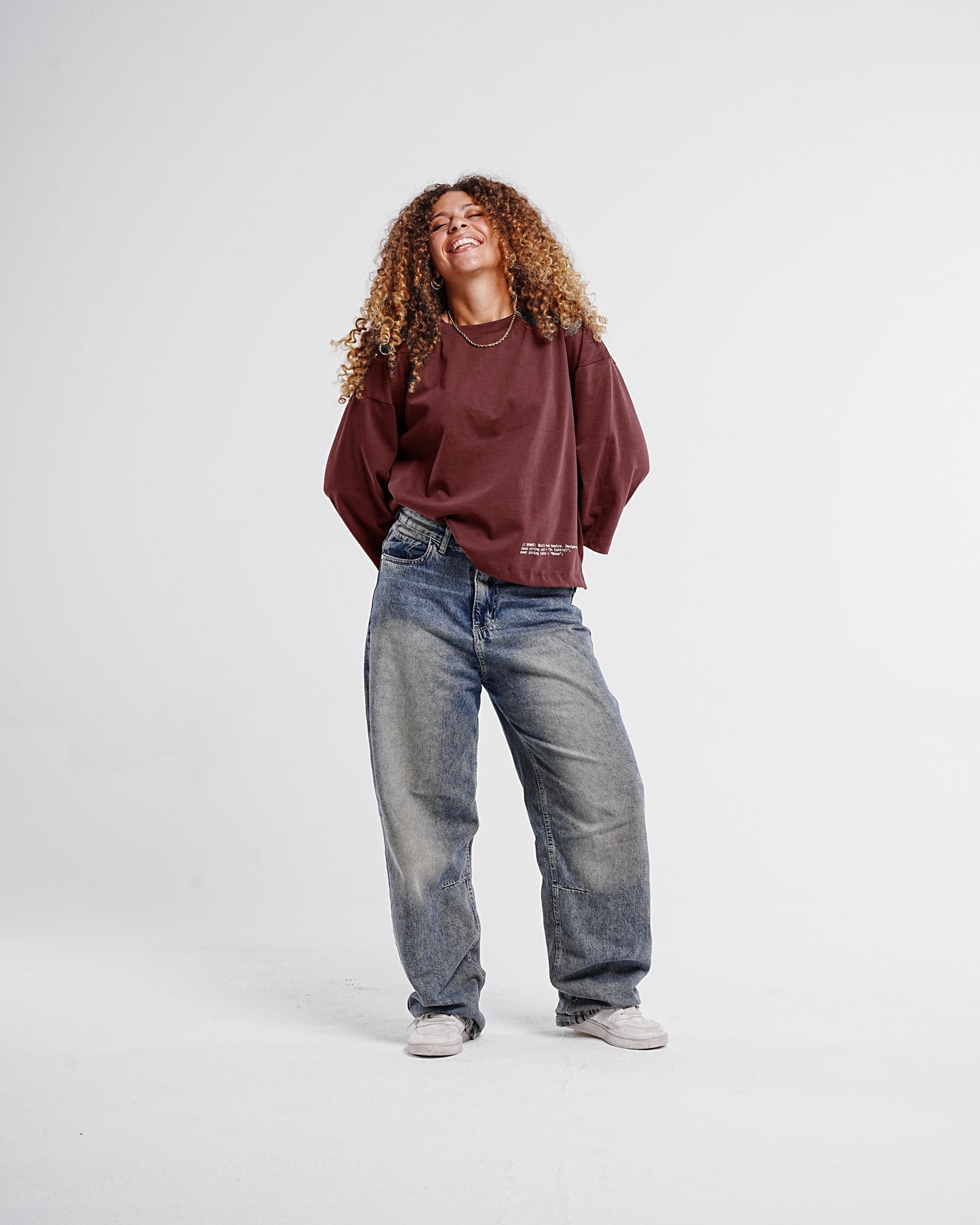 Burgundy Boxy Cropped Tshirt