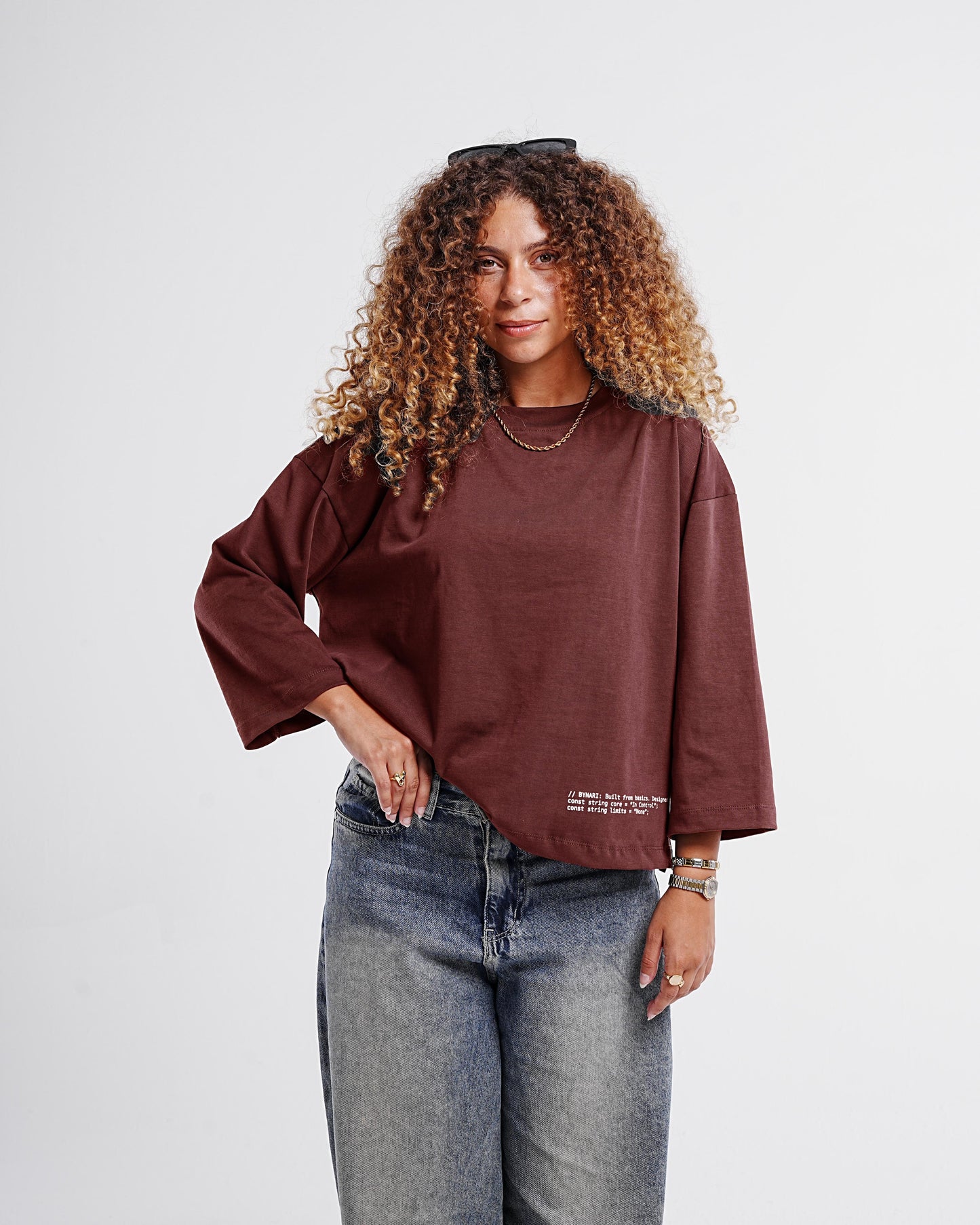 Burgundy Boxy Cropped Tshirt