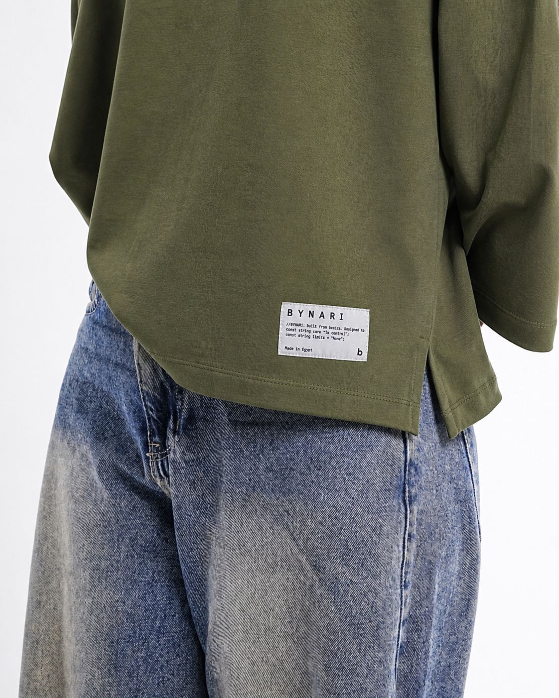 Olive Boxy Cropped Tshirt