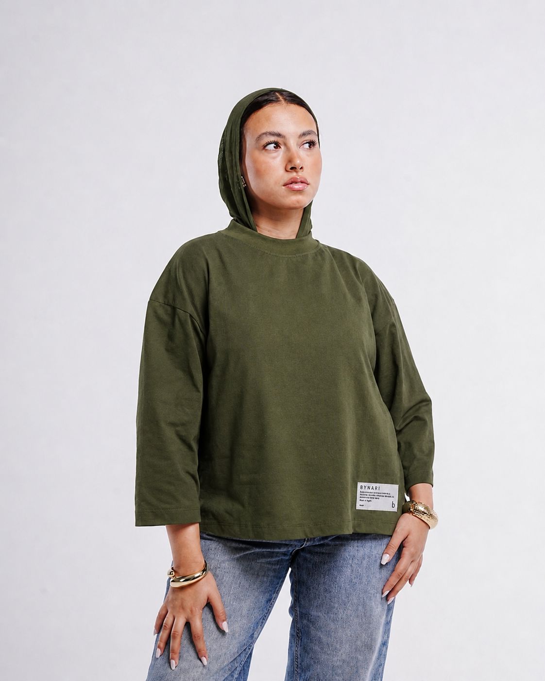 Olive Boxy Cropped Tshirt