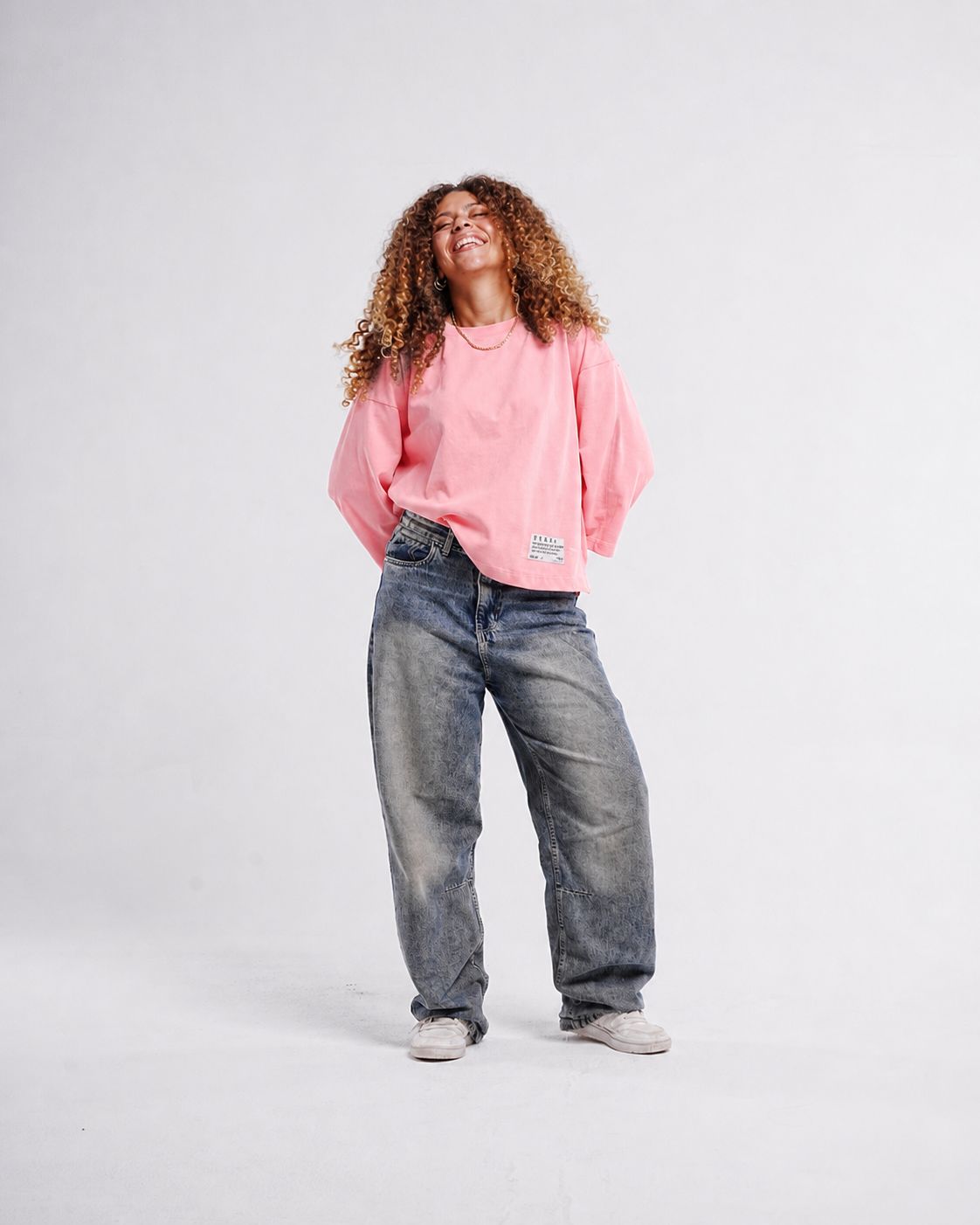 Pink Boxy Cropped Tshirt