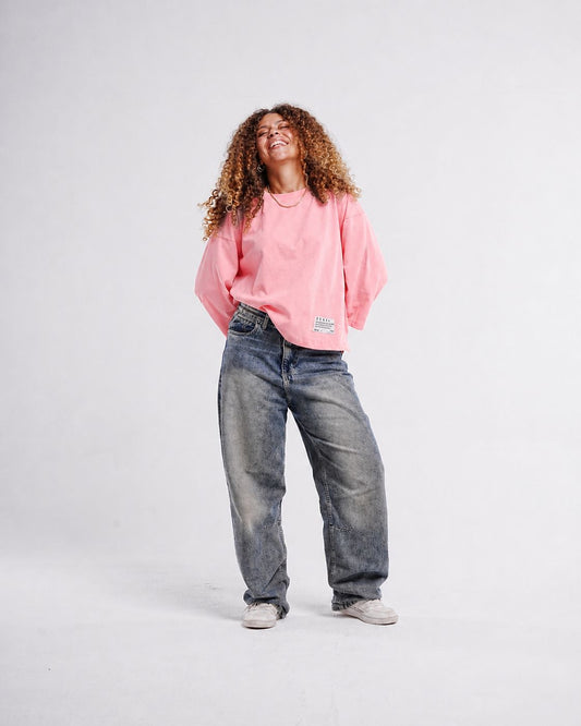 Pink Boxy Cropped Tshirt