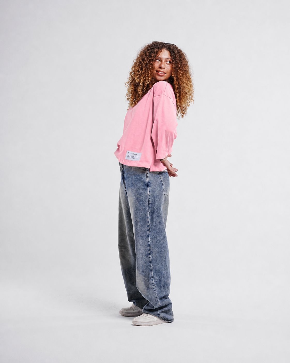 Pink Boxy Cropped Tshirt