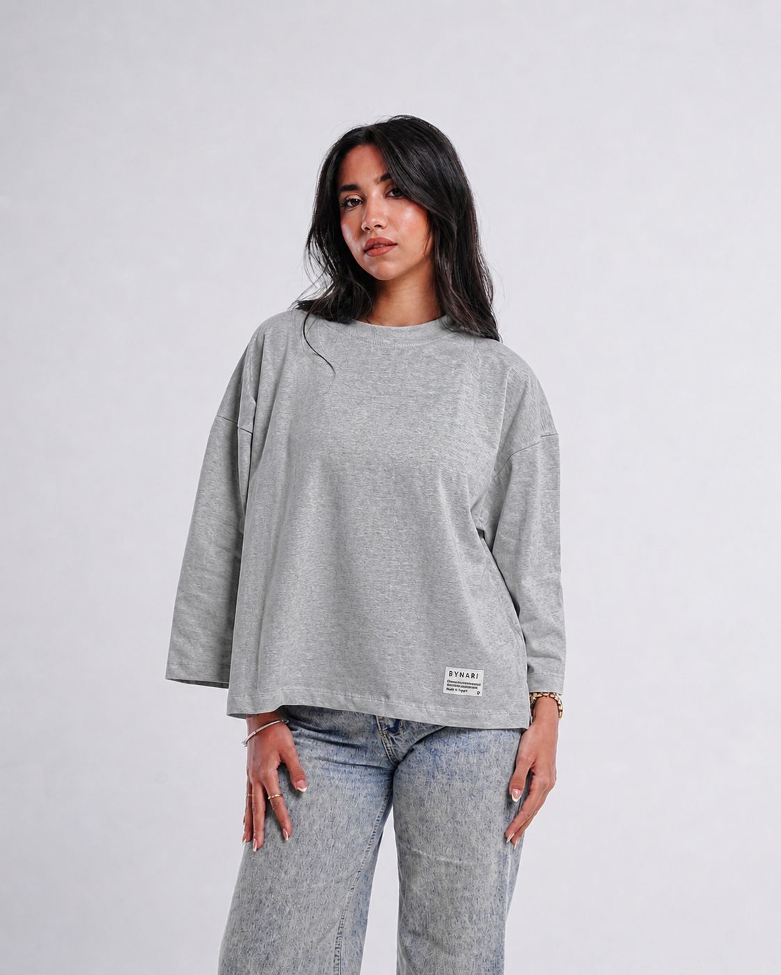 Grey Boxy Cropped Tshirt