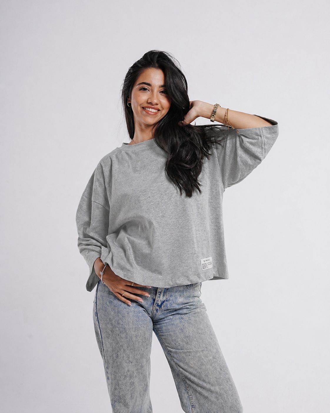 Grey Boxy Cropped Tshirt