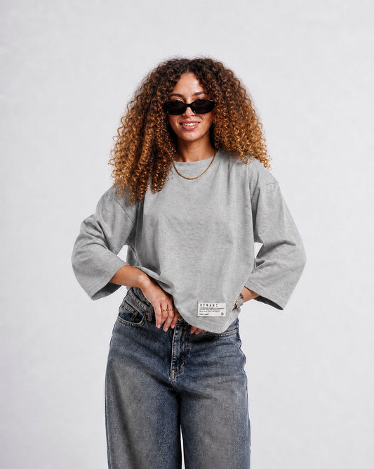 Grey Boxy Cropped Tshirt