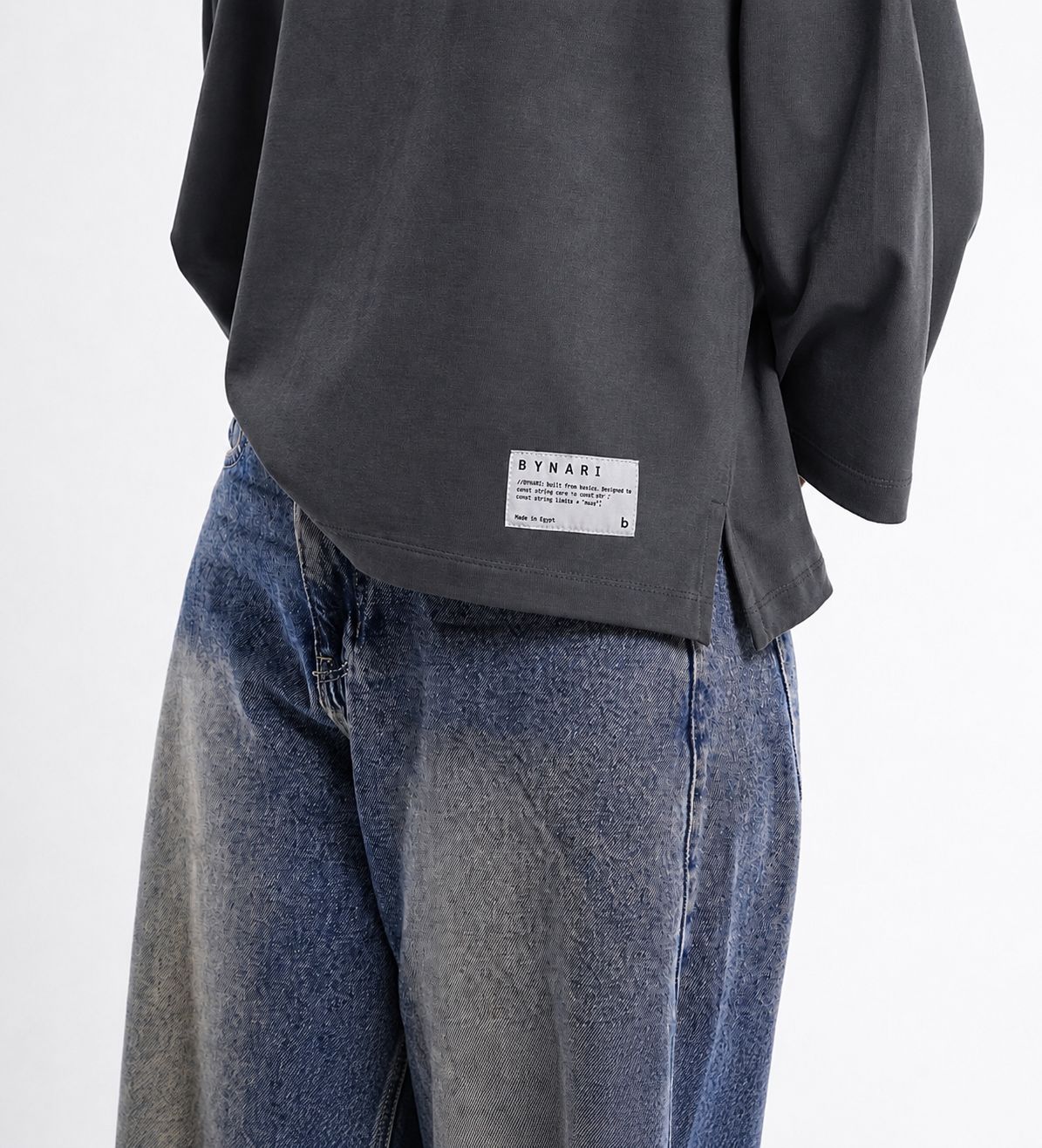 Dark Grey Boxy Cropped Tshirt