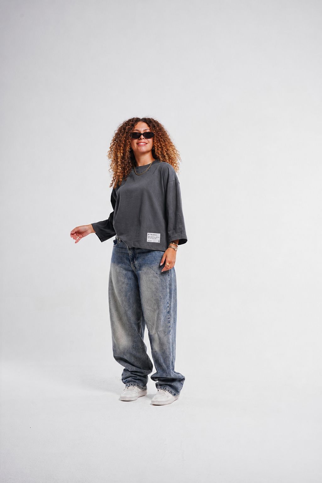 Dark Grey Boxy Cropped Tshirt